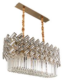 ARlight Πολυέλαιος 7xE14 με Κρύσταλλα Χρυσός 0104515