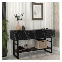Aron Κονσόλα από Ξύλο & Μέταλλο Μαύρο Εφέ Μαρμάρου Μ138.8xΠ41xΥ75.7εκ.