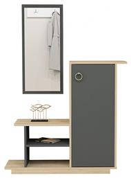 Asia Έπιπλο Εισόδου με Καθρέπτη & Παπουτσοθήκη Φυσικό / Ανθρακί 80x29.5x90εκ.