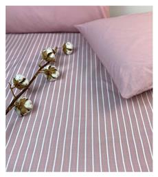 Astron Italy Σετ Μονό 2τμχ 175x260εκ. Stripe Dusty Rose