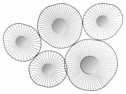 Atmosphera Καθρέπτης Τοίχου με Μαύρο Μεταλλικό Πλαίσιο Διαμέτρου 79cm 5τμχ