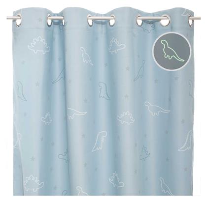 Atmosphera Παιδική Κουρτίνα Συσκότισης Φωσφοριζέ Dino με Τρουκς Γαλάζια 140x250εκ.