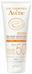 Avene Lait Mineral Αδιάβροχη Αντηλιακή Κρέμα για το Σώμα SPF50 100ml