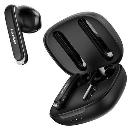 Awei T66 In-ear Bluetooth Handsfree Ακουστικά με Αντοχή στον Ιδρώτα και Θήκη Φόρτισης Μαύρα