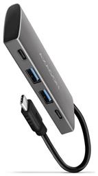 Axagon USB 3.2 Hub 4 Θυρών με σύνδεση USB-C Γκρι