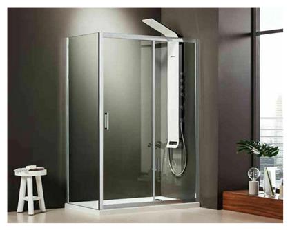 Axis Axis Slider Clean Glass 100x185cm SLX100C-100 Καμπίνα Ντουζιέρας 1 Σταθερό & 1 Συρόμενο Φύλλο