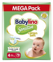 Babylino Sensitive Cotton Soft Mega Pack Πάνες με Αυτοκόλλητο No. 4 για 8-13kg 78τμχ Κωδικός: 47551888 από το Pharm24