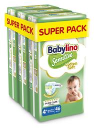 Babylino Πάνες με Αυτοκόλλητο Cotton Soft Sensitive No. 4+ για 10-15kg 138τμχ