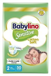 Babylino Sensitive Cotton Soft Πάνες με Αυτοκόλλητο No. 2 για 3-6kg 50τμχ Κωδικός: 43786362