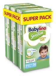 Babylino Sensitive Cotton Soft Πάνες με Αυτοκόλλητο No. 7 για 15+kg 108τμχ από το Pharm24