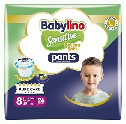 Babylino Sensitive Cotton Soft Πάνες Βρακάκι No. 8 για 20+kg 26τμχ