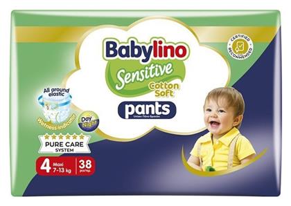 Babylino Sensitive Cotton Soft Pants Πάνες Βρακάκι No. 4 για 7-13kg 38τμχ από το Pharm24