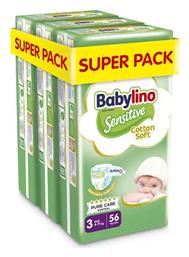 Babylino Sensitive Cotton Soft Super Pack Πάνες με Αυτοκόλλητο No. 3 για 4-9kg 168τμχ