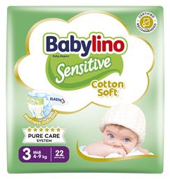 Babylino Sensitive with Chamomile Πάνες με Αυτοκόλλητο No. 3 για 4-9kg 22τμχ