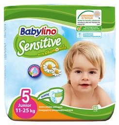 Babylino Sensitive With Chamomile Πάνες με Αυτοκόλλητο No. 5 για 11-25kg 18τμχ από το Pharm24