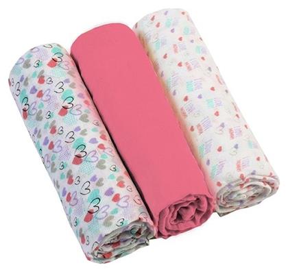 Babyono Πάνες Αγκαλιάς από Μουσελίνα σε Ροζ Χρώμα 70x70cm 3τμχ