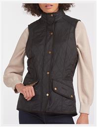 Barbour Cavalry Gilet Κοντό Γυναικείο Αμάνικο Μπουφάν για Άνοιξη/Φθινόπωρο Μαύρο