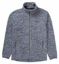 Basehit Ανδρική Ζακέτα Fleece με Φερμουάρ Γκρι