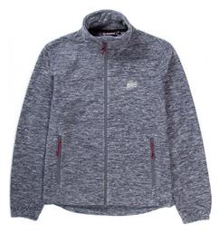 Basehit Fleece Γυναικεία Ζακέτα με Φερμουάρ σε Γκρι Χρώμα