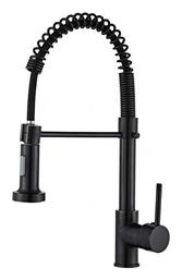 Μπαταρία Κουζίνας Πάγκου με Σπιράλ Μαύρη