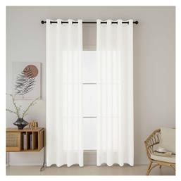 Beauty Home Κουρτίνα με Τρουκς 8447 Λευκή 140x270εκ.