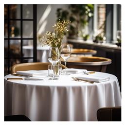 Beauty Home Τραπεζομάντηλο Ε8496-Φ320 Λευκό Ø320cm