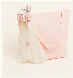 Beauty Home Τσαντα Βαπτισης Φερμουαρ 53 X 43 Cm Μονοχρωμη Premium Σομον