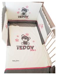 Bebe Stars Σετ Κούνιας Teddy Flower Γκρι 4τμχ