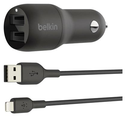 Belkin Dual Car Charger 24W & 1m Lightning Cable