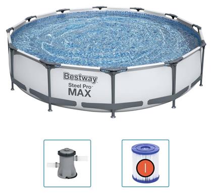 Bestway Steel Pro Max Πισίνα με Μεταλλικό Σκελετό & Αντλία Φίλτρου 366x366x76εκ.