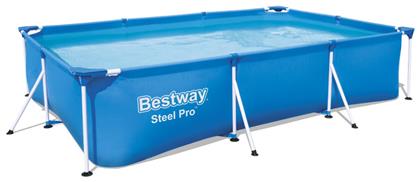 Bestway Steel Pro Πισίνα PVC με Μεταλλικό Σκελετό & Αντλία Φίλτρου 300x201x66εκ.