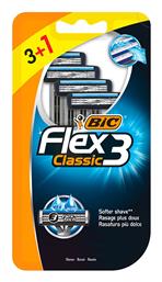 Bic Flex 3 Classic Ξυραφάκια μιας Χρήσης με 3 Λεπίδες & Λιπαντική Ταινία 4τμχ