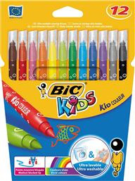 Bic Kids Couleur Πλενόμενοι Μαρκαδόροι Ζωγραφικής Λεπτοί σε 12 Χρώματα