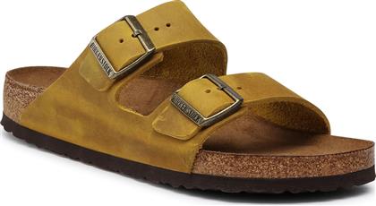 Birkenstock Arizona Soft Footbed Oiled Leather Δερμάτινα Ανδρικά Σανδάλια Ochre Regular Fit
