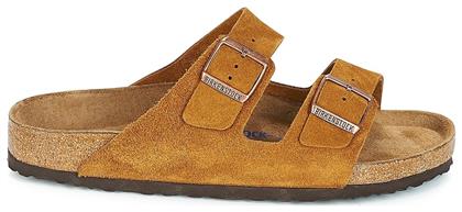 Birkenstock Arizona Soft Footbed Suede Leather Ανδρικά Σανδάλια Mink Narrow Fit