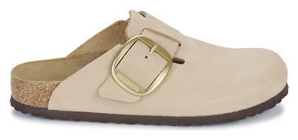 Birkenstock Boston Big Buckle Δερμάτινες Παντόφλες Μπεζ από το Modivo