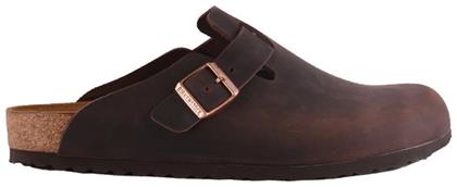 Birkenstock Boston Oiled Leather Σαμπό Καφέ