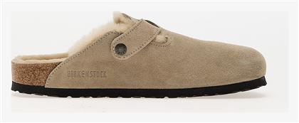 Birkenstock Boston Shearling Suede Παντόφλες με Γούνα