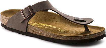 Birkenstock Gizeh Birko-Flor Δερμάτινα Ανατομικά Σανδάλια Mocca Regular Fit