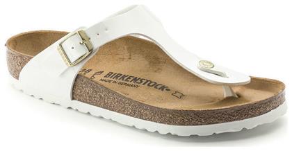 Birkenstock Gizeh Birko-Flor Patent Ανατομικά Σανδάλια Λευκά
