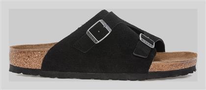 Birkenstock Κλειστές Δερμάτινες Χειμερινές Ανδρικές Παντόφλες Μαύρες