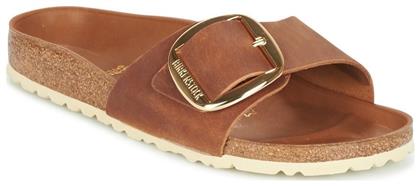 Birkenstock Madrid Big Buckle Oiled Leather Δερμάτινα Γυναικεία Σανδάλια σε Χρώμα Narrow Fit