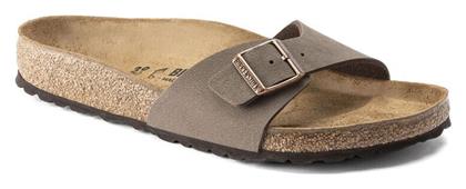 Birkenstock Madrid Birko-flor Δερμάτινα Γυναικεία Σανδάλια σε Καφέ Χρώμα Narrow Fit 0004009