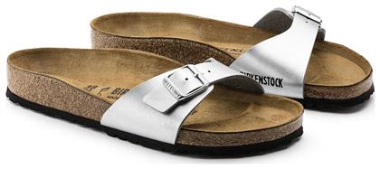 Birkenstock Madrid Birko-Flor Γυναικεία Σανδάλια Ανατομικά σε Γκρι Χρώμα Narrow Fit