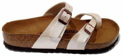 Birkenstock Mayari Birko-Flor Γυναικεία Σανδάλια σε Ασημί Χρώμα