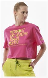 Body Action Γυναικείο Αθλητικό Crop T-shirt Φούξια