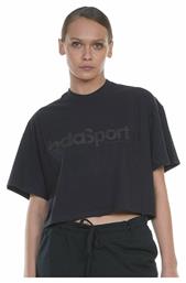 Body Action Κοντομάνικο Crop Top Μαύρο