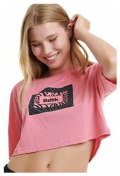 BodyTalk 1212-907220 Γυναικείο Αθλητικό Crop Top Κοντομάνικο Ροζ Ροζ