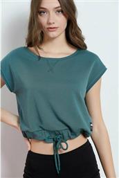 BodyTalk Κοντομάνικο Crop Top Πράσινο