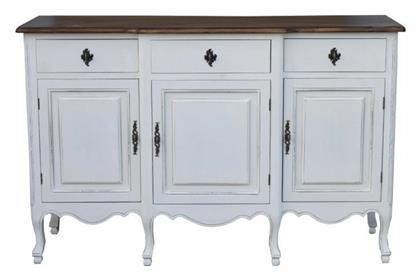 Μπουφές από Μασίφ Ξύλο με Συρτάρια Natural / White Ivory 140x45x90cm από το Esmarket